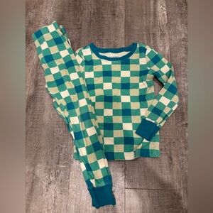 Old Navy Kids Checkered Pajama Set - Teal and Cream